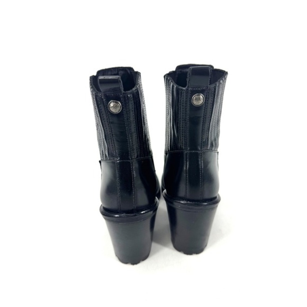 Vince Camuto Aresse Black Leather Square Toe Block Heel Ankle Boots Womens‎ 7.5M - Picture 4 of 6